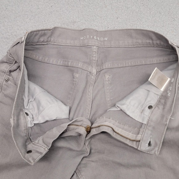 Mott Bow Mercer Jeans Mens 33x32 Gray Light Wash Slim Tapered Stretch Denim - Picture 8 of 14